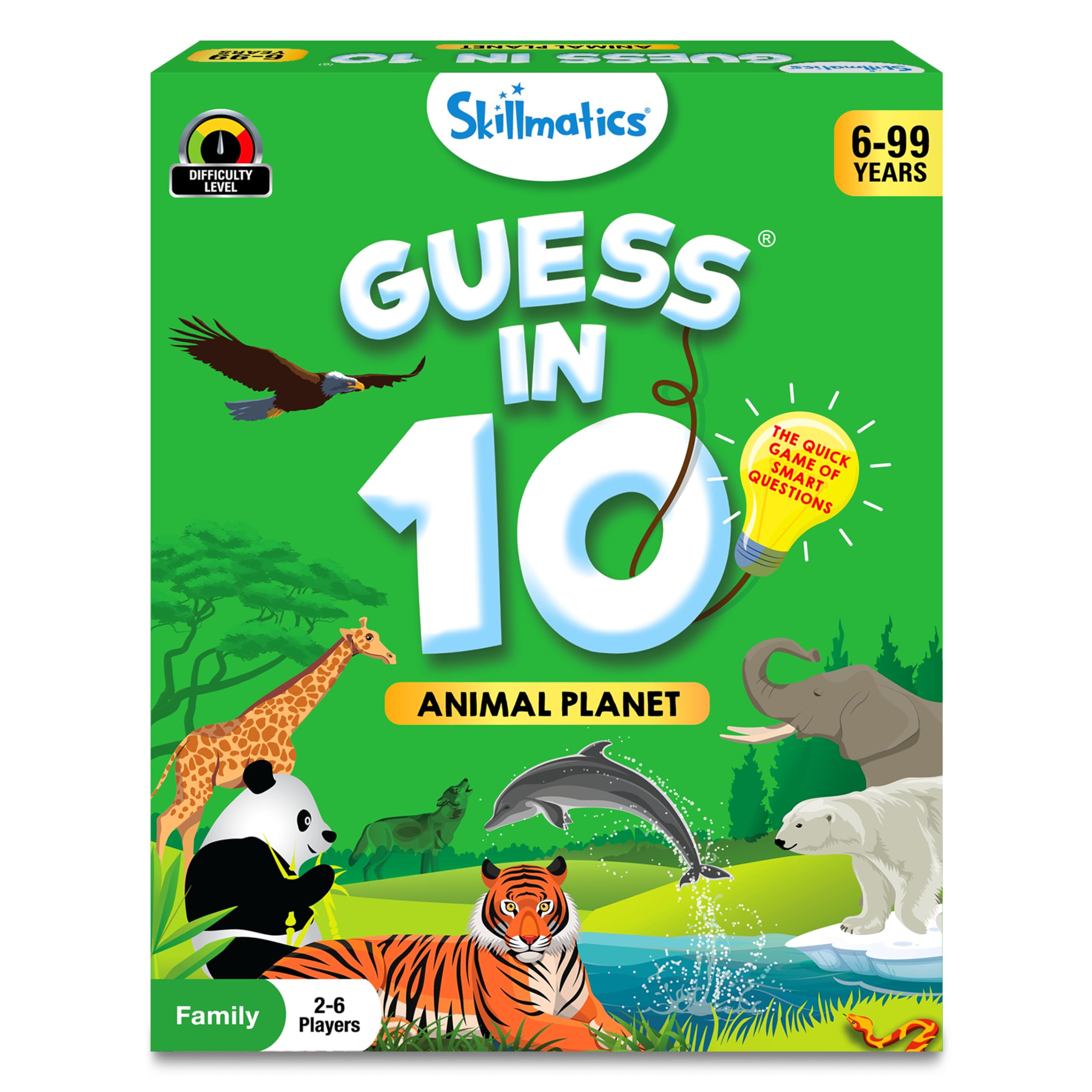 Skillmatics Guess in 10 Animal Planet, Card Game, Perfect for Boys, Girls, Kids, Teens, Adults Who Love Animals, Trivia Games, Travel Games, Screen-Free Fun, Gifts for Ages 6, 7, 8, 9, 10, and Up