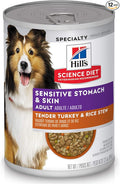 Hill's Science Diet Adult Sensitive Stomach & Skin Wet Dog Food, Turkey & Rice, 12.5 oz. Cans, 12-Pack