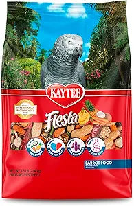 Kaytee Fiesta Parrot Food, Nutritious and Fun Blend, Supports Skin, Feather, Digestion, Brain and Heart Health, 4.5 pounds