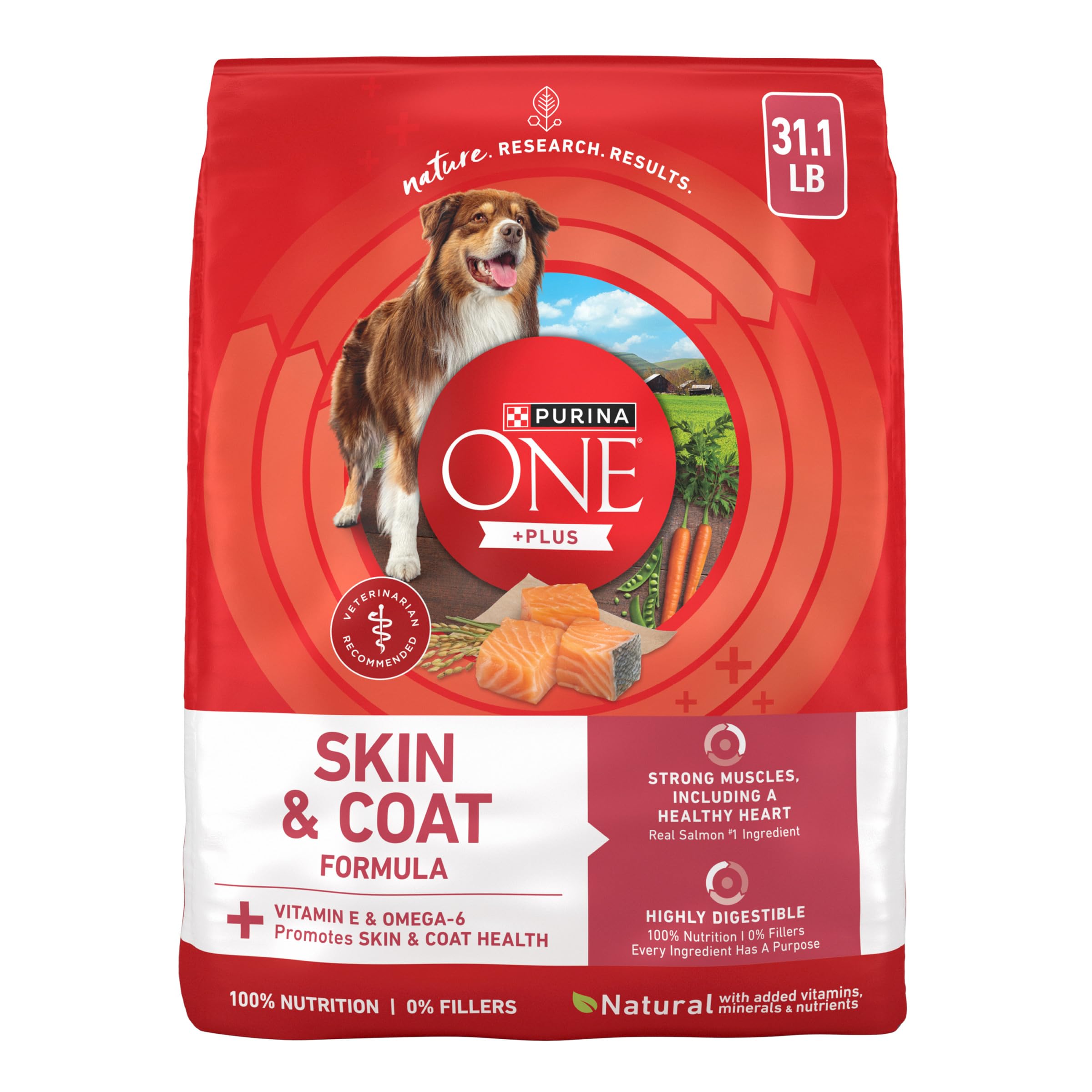 Purina ONE Natural, Sensitive Stomach Dry Dog Food, +Plus Skin & Coat Formula - 31.1 lb. Bag