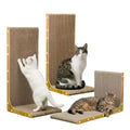 SMARTBEAN 3-Pack Cardboard Cat Scratcher for Indoor Cats, 23 Inch L Shaped Vertical Cat Scratching Post, Cat Scratching Board for Wall and Couch, Large