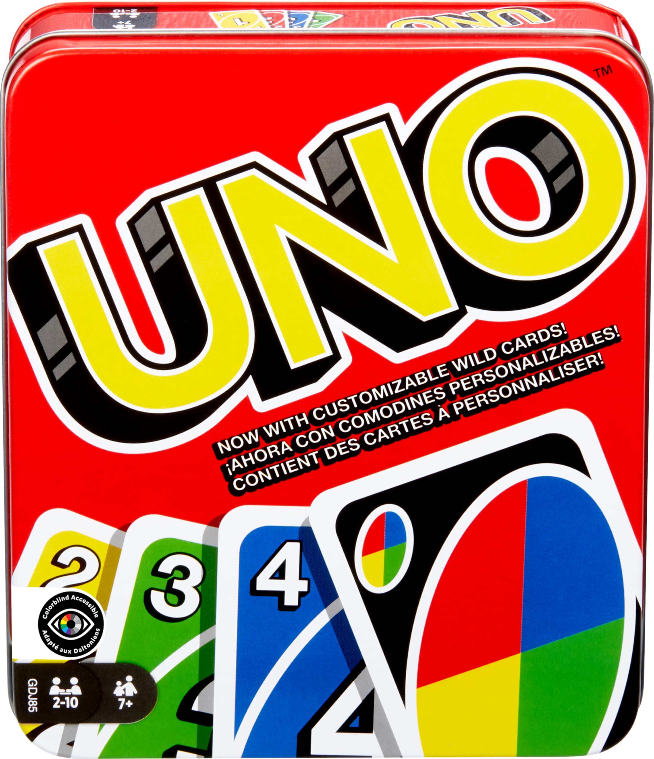 Mattel Games UNO Card Game for Kid, Adult & Family Nights & Parties, Travel & Vacations, Color Blind Accessible & Customizable Deck ( Exclusive)