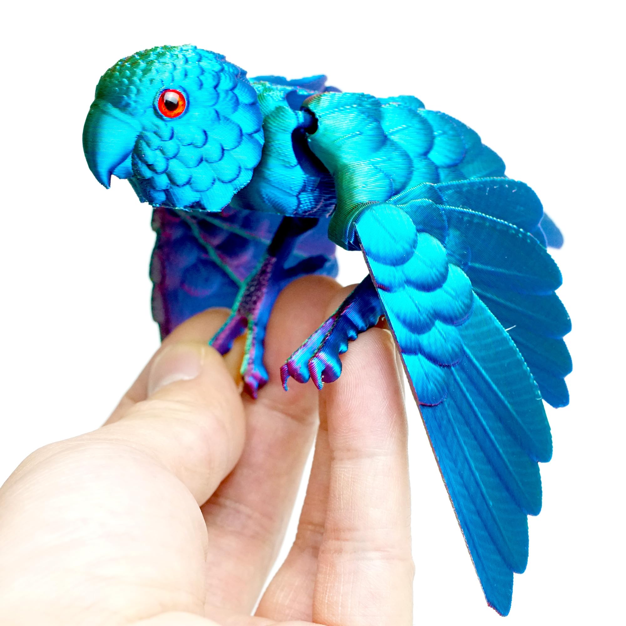 3D Printed Parrot Fidget Toys,Bird with Flexible Wing,Threedee Printing Animals Stuff,Home Office Decor Skeleton Dragon,Festival Gifts Action Figures,3-D Prints Little Live Pets (Colorful)