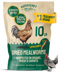 Hatortempt Bulk Dried Mealworms - 10 Lb Bag - Non-GMO Dried Mealworms for Chickens, Ducks & Wild Birds - High-Protein Chicken Feed & Bird Food
