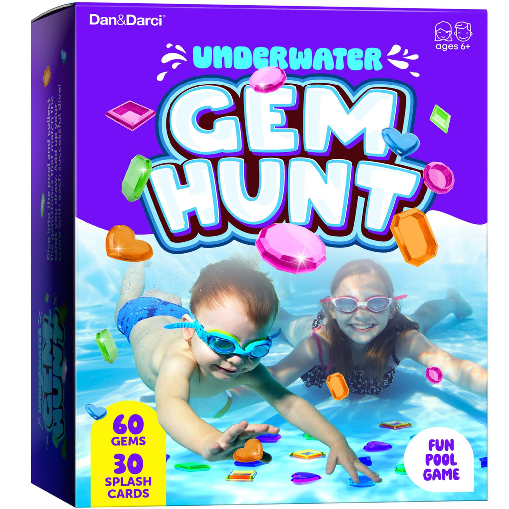 Dan&Darci Pool Gem Hunt Diving Game for Kids - Pools Toys for Kid Ages 6 7 8 9 10 11 12 Year Old - Water Games Swimming Dive Toy - Gifts for Girls, Boy Ages 6-8, 8-12, Summer Fun