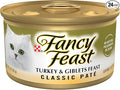 Purina Fancy Feast Pate Turkey and Giblets Feast Classic Grain Free Wet Cat Food Pate - (Pack of 24) 3 oz. Cans
