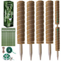 Fabulas Moss Pole 47.5 Inch - Monstera Plant Support, 4 Packs 16 Inch Plant Stakes for Indoor Plants Coco Coir Moss Pole Sticks for Climbing Potted Live Plants, Pothos, Philodendron, with Garden Ties