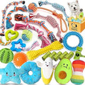Zeaxuie 25 Pack Luxury Dog Chew Toys for Puppy, Dog Toys with Ropes, Treat Ball and Squeaky Puppy Toys for Teething Small Dogs