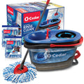 O-Cedar RinseClean Spin Mop & Bucket System + 2 Extra Mop Heads | Clean with Water | Removes 99% of Bacteria