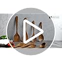 Wooden Spoons for Cooking, Nonstick Cooking Utensil Set with 10 Piece Acacia Wooden Spatulas and Spoons for Cooking, Terrific for Everyday Kitchen Tasks