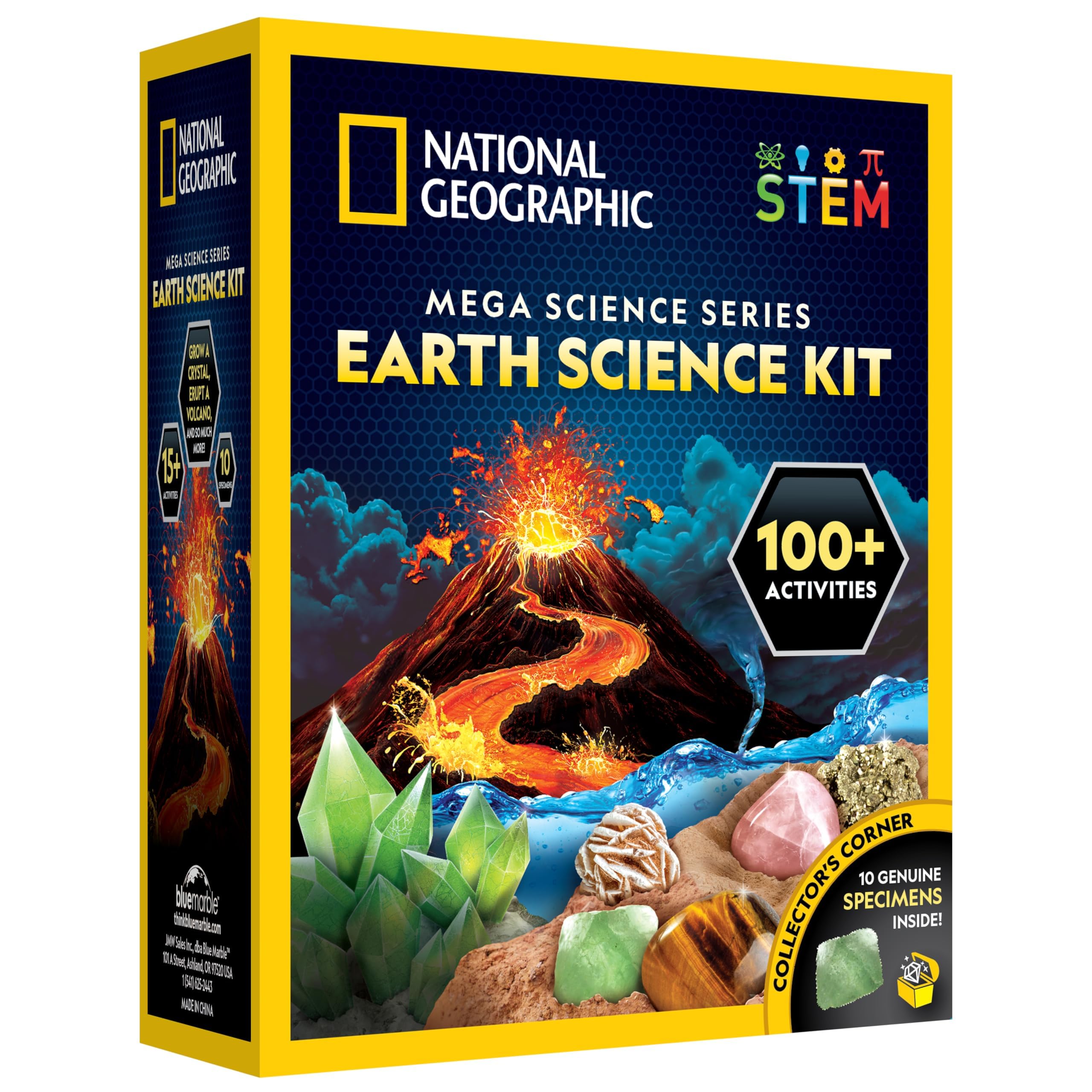 National Geographic Earth Science Kit – 100+ Science Experiments & Activities for Kids, Crystal Growing, Volcano Science Kit, Rock Collection, STEM Project Toy for Boys & Girls ( Exclusive)