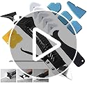 Caulking Tool 5 in 1 Silicone Caulking Grout Removal Sealant Finishing Tool with Grout Scraper, 6 Exchange Silicone Pads, Adhesive Residue Scraper Seam Repair Kit for Kitchen Bathroom