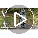 Solar Powered Garden Owl with Motion Detection, Rotating Head, Realistic Hoots and Silent Mode, Outdoor Statue and Sculpture, Owl Decoration for Home, Garden, Patio and Lawn