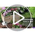 Grenebo Gardening Tools 9-Piece Heavy Duty Garden Hand Tools with Fashion and Durable Garden Tools Organizer Handbag, Rust-Proof Garden Tool Set, Ideal Gardening Gifts for Women